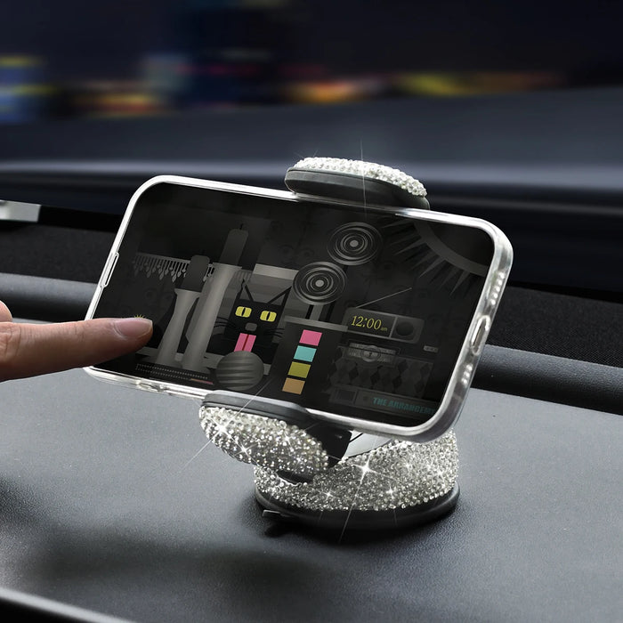 Rotating Diamond Car Phone Holder Air Outlet Mount For Women