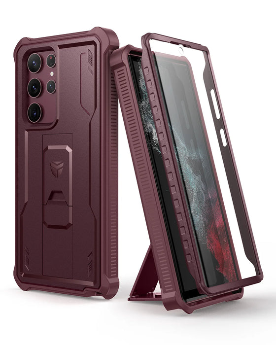 For Samsung Galaxy S22 Ultra 5G Full Body Bumper Military Grade Armor Shockproof Shell Case With Built In Screen Protector