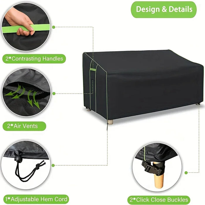 Waterproof Courtyard Sofa Cover Double Seat Heavy Duty 600D For Outdoor Use