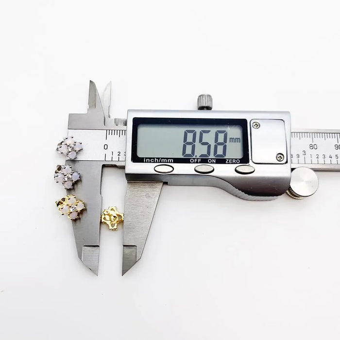 925 Sterling Silver Colourful Stone Flower Ear Studs