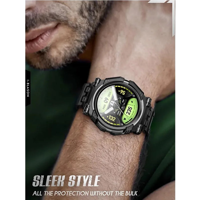 For Samsung Galaxy Watch 6 Classic 47Mm 2023 Rugged Tpu Watch Band With 2-Pack Tempered Glass Screen Protector