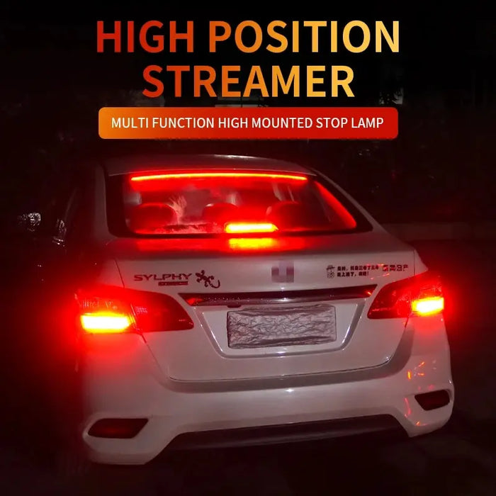 90Cm Red Led Car Brake Stop Light Strip Multi-Mode Rear Tail Warning Lamp For Universal Vehicles