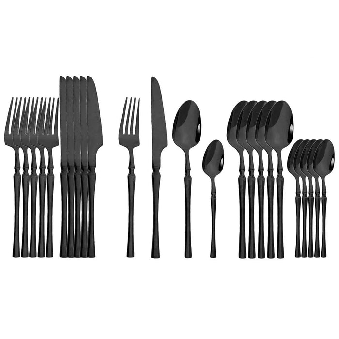 24 Piece Stainless Steel Cutlery Set For Kitchen Dining