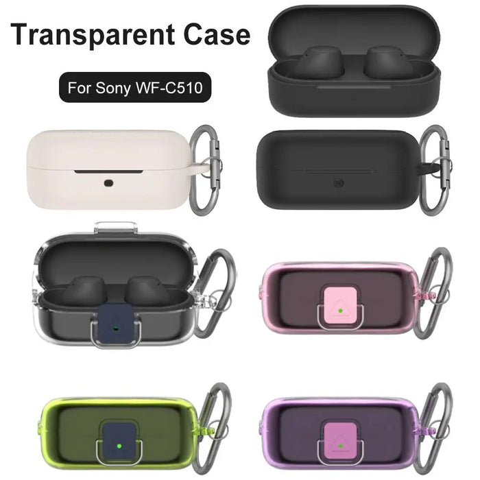 Transparent Case For Sony Wf-C510 Tpu Protective Skin Case Anti-Fall Dust Charging Ear Case Shockproof Earphone Earphone Case