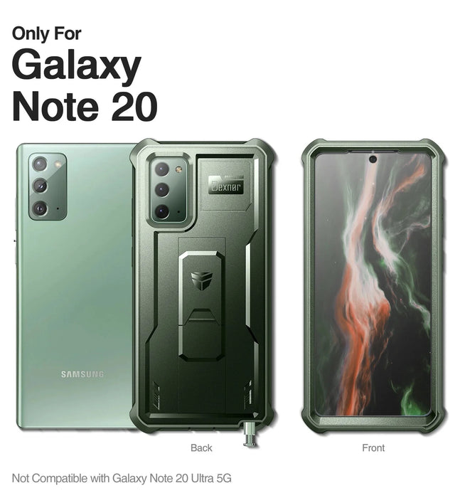 For Samsung Galaxy Note 20 Full Body Heavy Duty Military Grade Protection Shockproof Case Bracket With Built In Screen Protector