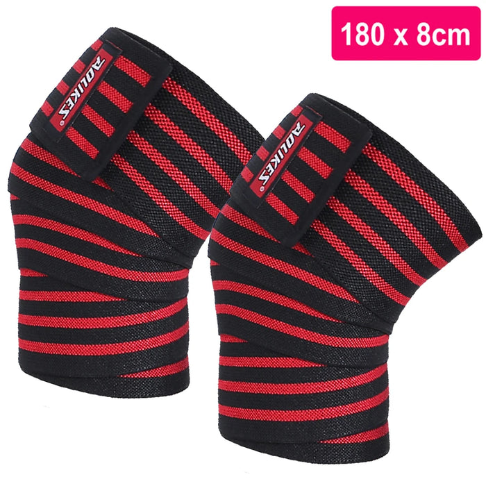 2 Pack Flexible Knee Wraps For Weightlifting Support For Squats Leg Press & Cross Training