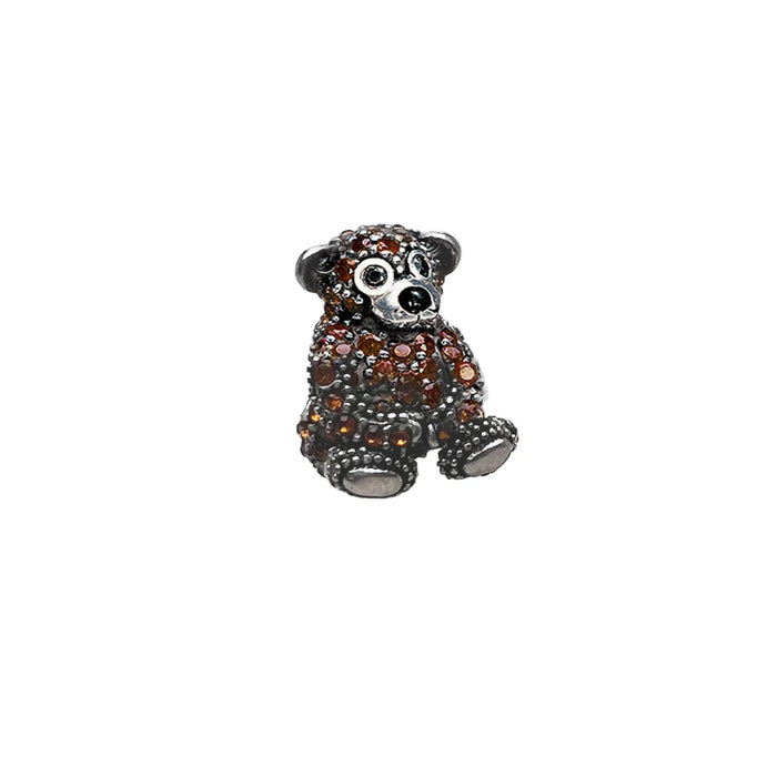 925 Sterling Silver Brown Teddy Bear Bead Charm Cute Gift For Women & Men