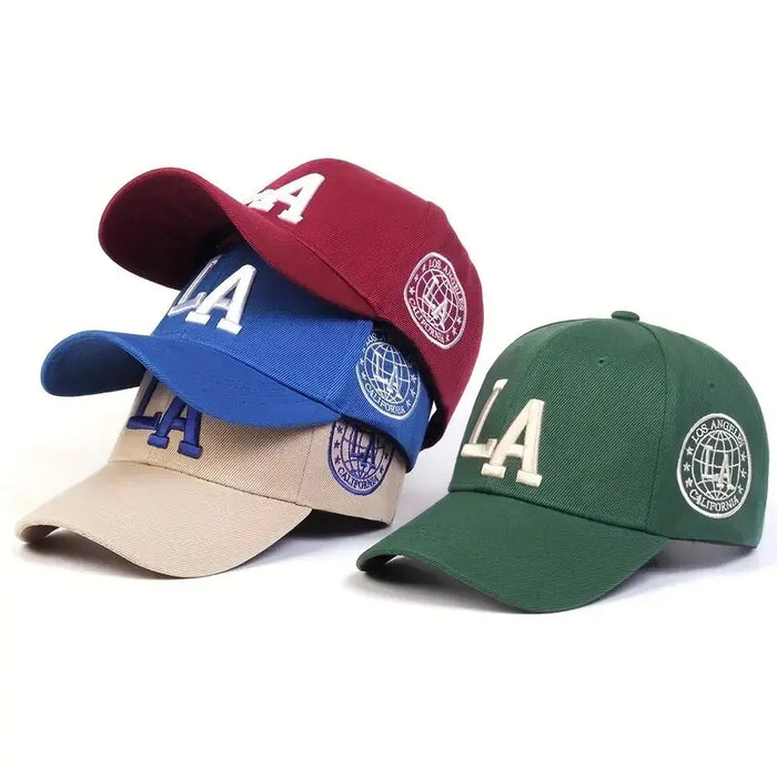 La Letter Embroidery Snapback Baseball Cap Unisex Outdoor Sun Hat