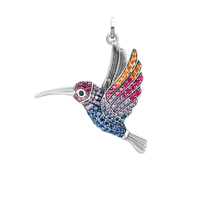 925 Sterling Silver Colourful Hummingbird Pendant Fashion Jewelry For Women
