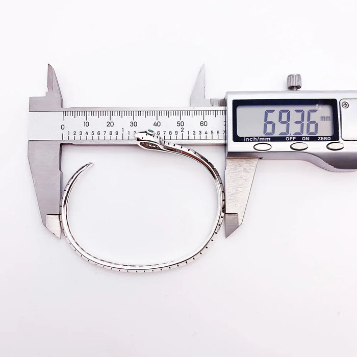 925 Sterling Silver Bohemia Snake Bangles Blackened Fine Jewelry For Women