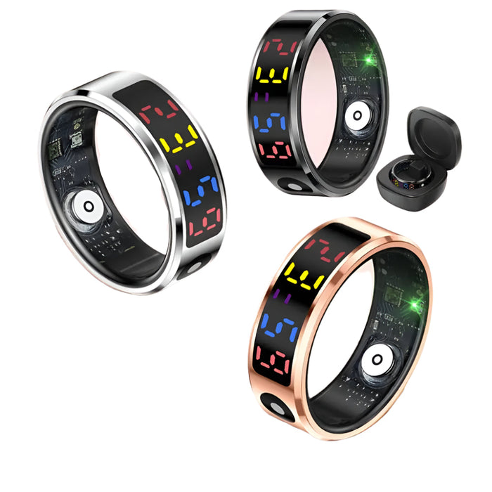 R12 Smart Ring With Display Screen And Touch Heart Rate Blood Oxygen Monitor Ring Tracker Monitor Fitness Ring For Android Ios