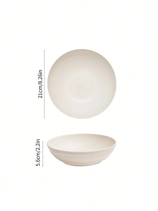 4 / 8 / 12 Piece Reusable Beige Plastic Bowls Microwave & Dishwasher Safe