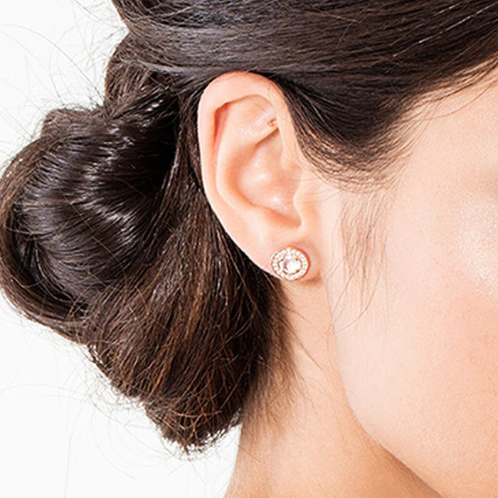 925 Sterling Silver Pink Luna Stud Earrings For Women