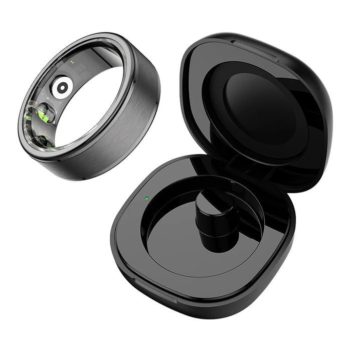 Unisex Smart Ring Charging Case - 39-Day Battery Health Monitor Waterproof