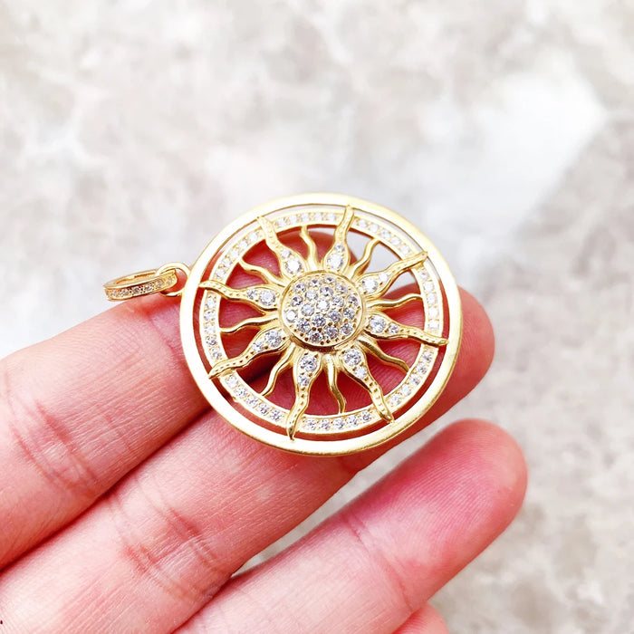 925 Sterling Silver Sun Amulet Pendant Fashion Accessory For Men & Women