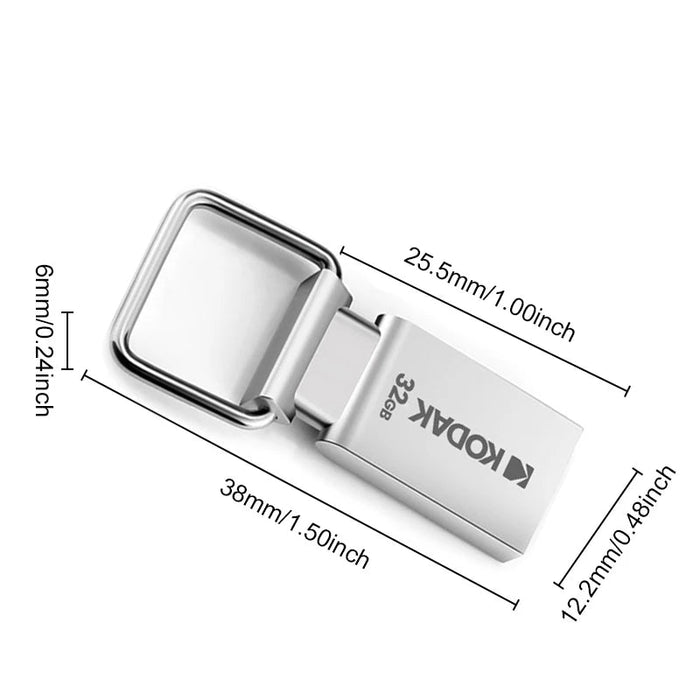 Kodak High Speed 32gb / 64gb / 128gb USB 2.0 Flash Drive Metal Key Ring Design