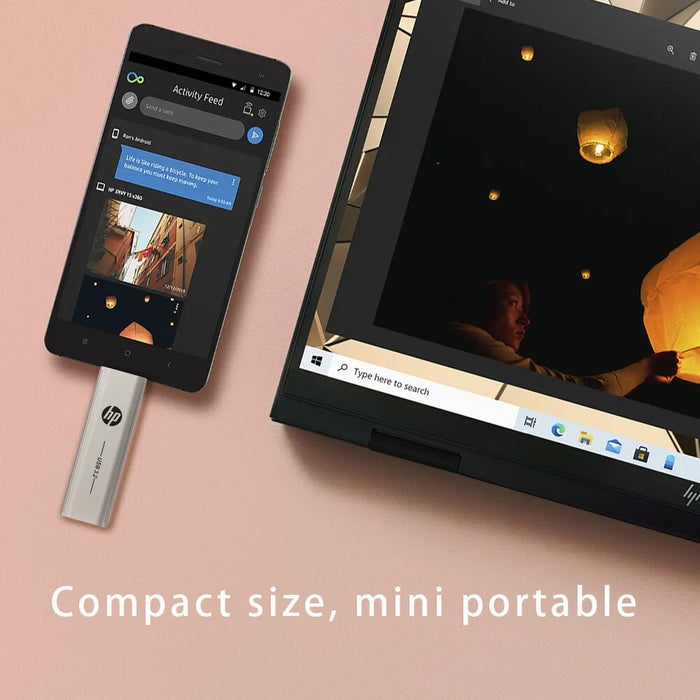 HP 2 In 1 USB Flash Drive 64gb / 128gb / 256gb Dual Use For Computer Mobile USB 3.2