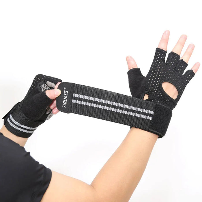 Anti Slip Fitness Gloves With Wrist Wrap Men & Women