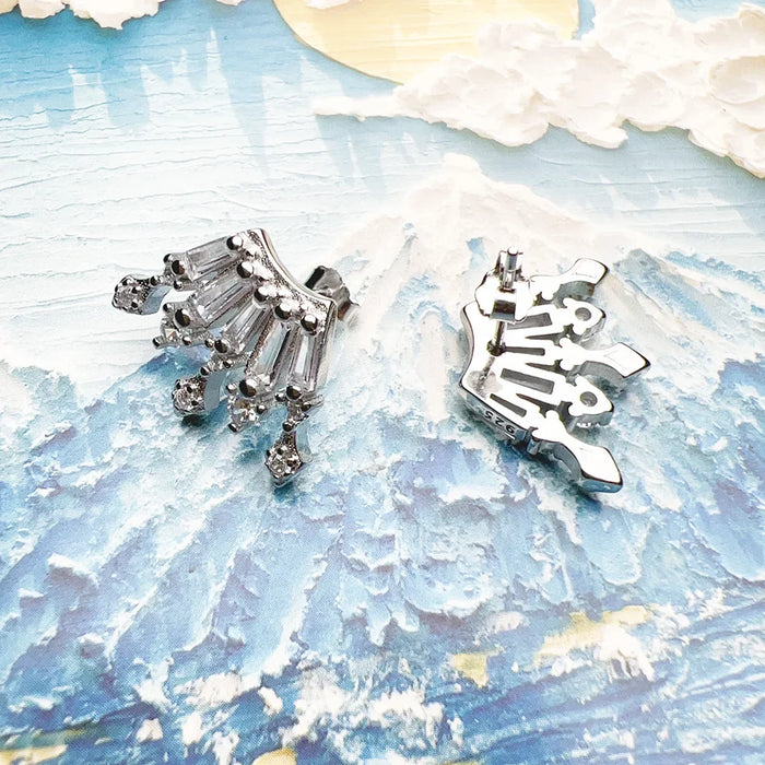 925 Sterling Silver Winter Sun Stud Earrings For Women