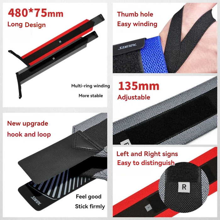 Pair of Extra Strength Wrist Support Straps For Weightlifting