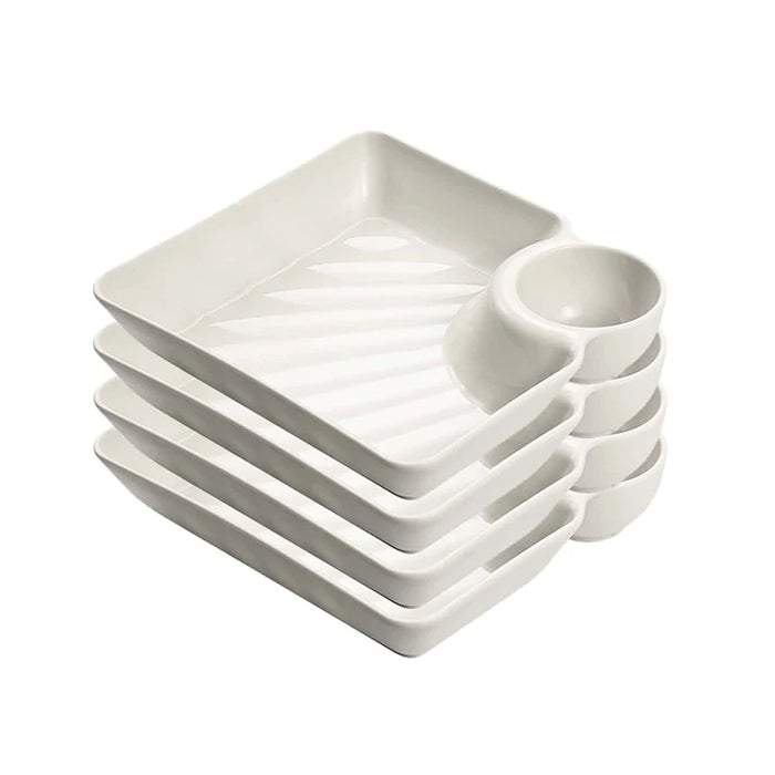 4 Piece Dumpling & Chicken Plate Set Creative Plastic Dishes