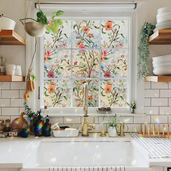 Stained Glass Window Film - Privacy & Uv Protection For Glass Doors & Windows