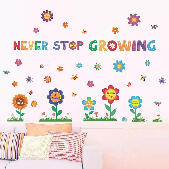 Colourful Flower Wall Stickers For Kids Room Decor