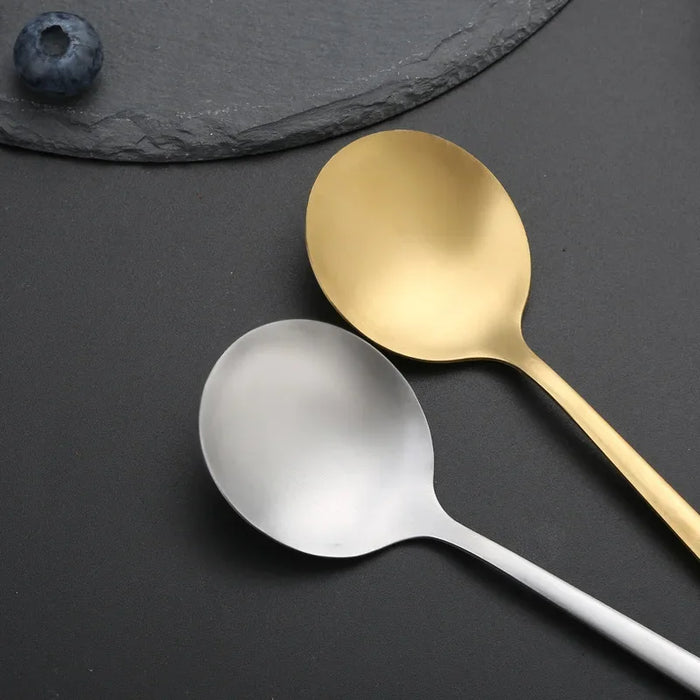 30 Piece Matte Stainless Steel Cutlery Set For Kitchen Parties