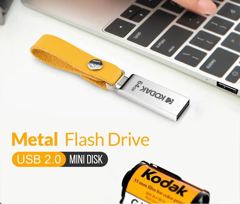 Kodak 128gb Usb2.0 Flash Drive Metal Memory Stick With Leather Strap