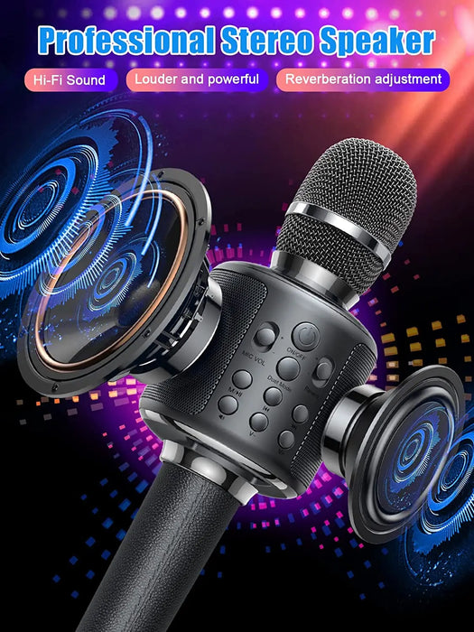 Portable Karaoke Microphone With Bluetooth Duet Sing / Record / Play / Reverb