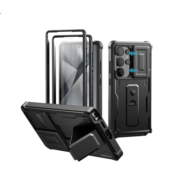 For Samsung Galaxy S25 Ultra 2025 Full Body Rugged Case With Camera Case & Built-In Screen Protector Kickstand