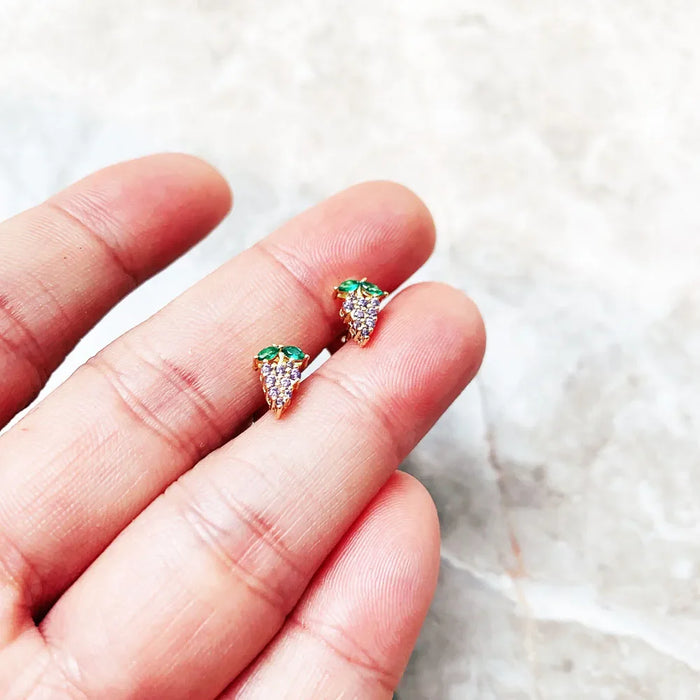 925 Sterling Silver Grape Ear Studs For Women Summer 2022 Gift