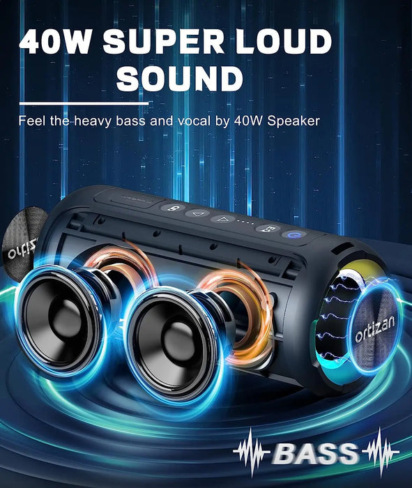 Portable Bluetooth Party Speakers 40W Rgb Lights Tws Pairing