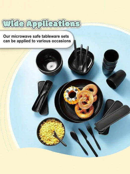 4 / 32 Piece Reusable Plastic Cutlery Set For 4 People