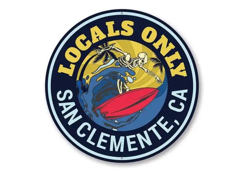 Surfing Lives Metal Sign Locals Only Decor