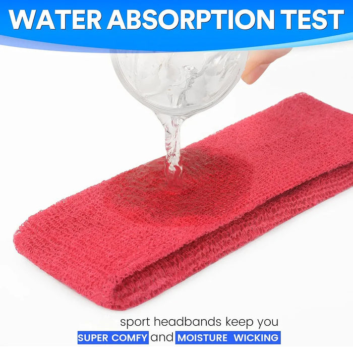 3Pc Moisture Wicking Sports Headbands Sweatproof For Men & Women Tennis Basketball Running Gym