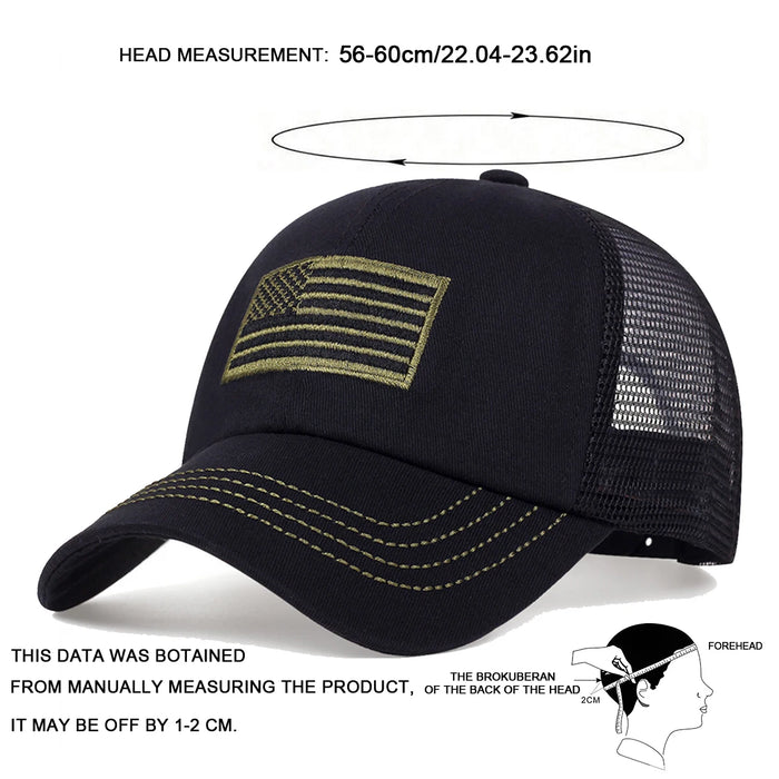 Usa Flag Embroidered Baseball Cap Adjustable Sun Hat For Outdoor Activities