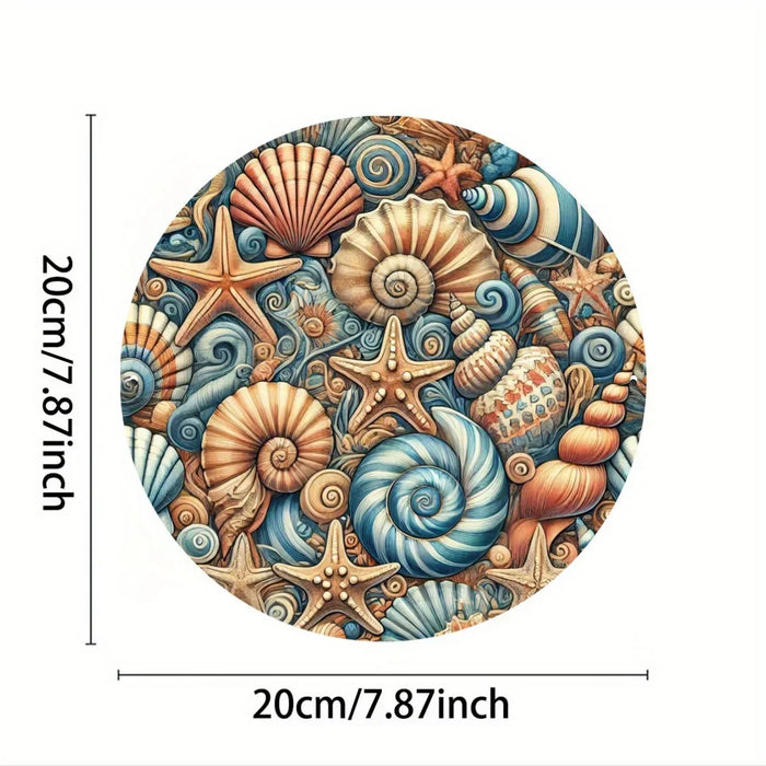 Coastal Iron Wall Art With Seashell Motifs 8-Inch Decor For Home Or Office