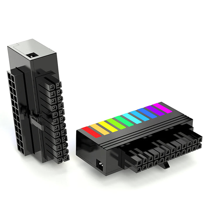 Atx 24 Pin To 90 / 180 Degree Power Plug Adapter Argb Light Mainboard Motherboard Power Supply Cable Modular For Motherboard Pc