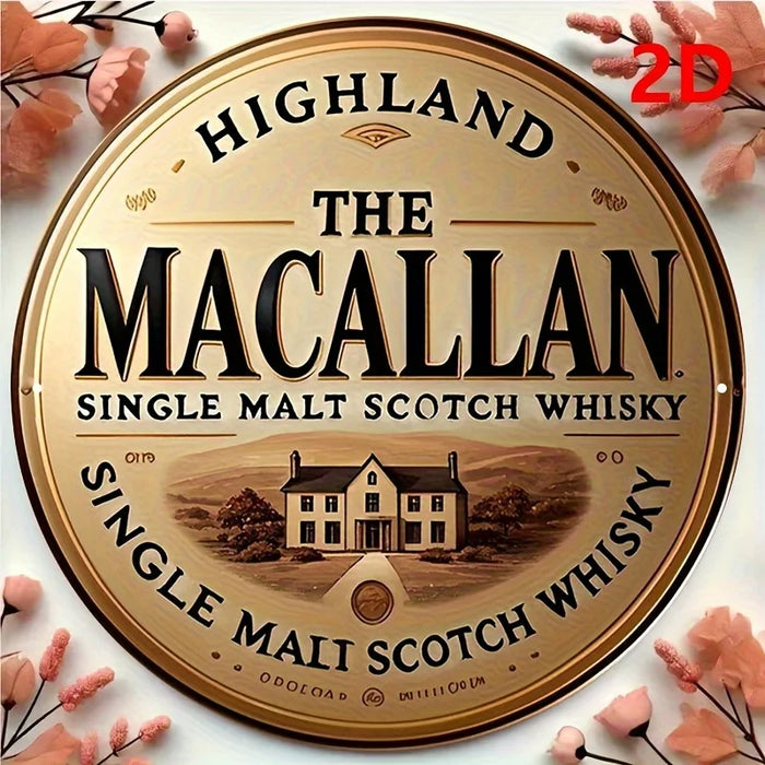 Vintage 2D Wooden Sign 7.8X7.8 Inch Malt Scotch Whisky Design