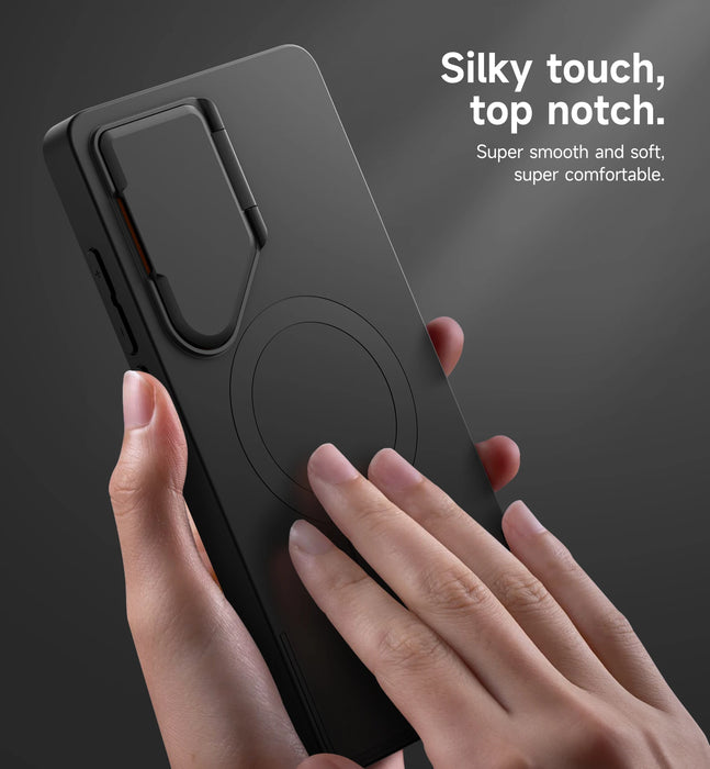 For Samsung Galaxy S25 Ultra 6.9 Inch Magnetic Protective Case With Camera Protector & Adjustable Metal Kickstand