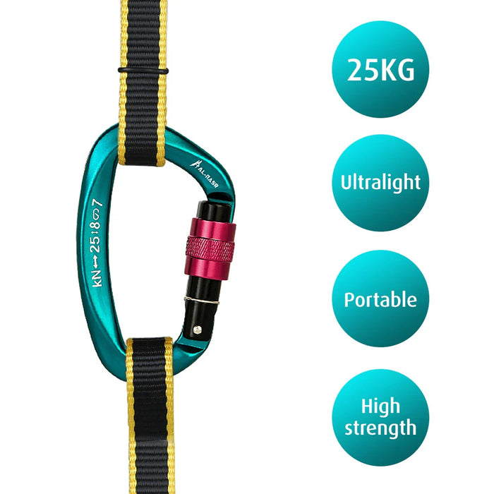 25Kn D Shape Carabiner For Climbing & Rappelling