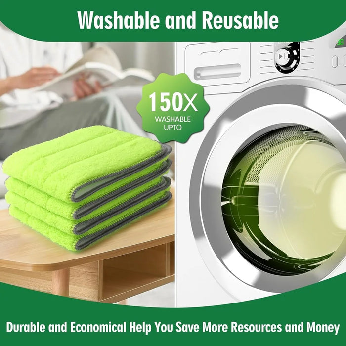 4 Pack Microfiber Mop Pads Compatible With Libman Rinse 'N Wring Mop And Bucket System 13" X 5" Replacement Mop Heads