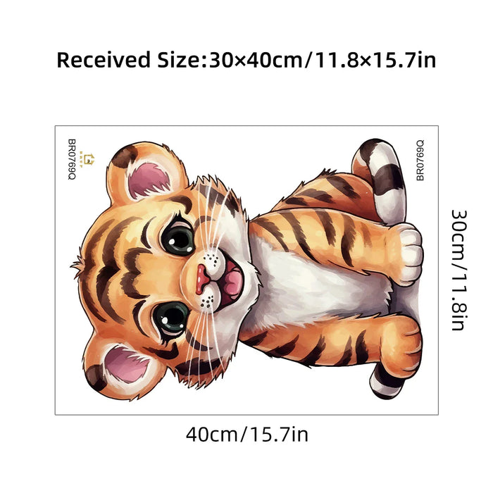 Watercolour Tiger Wall Decals For Kids Room Decor