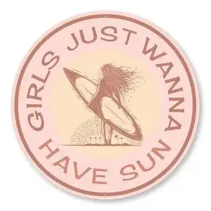 Retro Surf Girl Sign Sun Surf And Fun