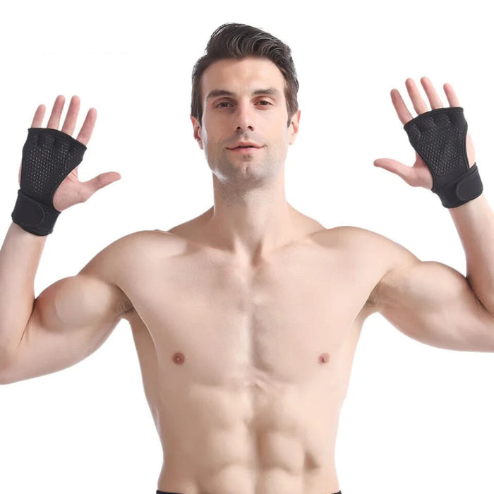 Silicone Gel Weight Lifting Gloves With Wrist Wraps Full Palm Protection For Gym Workout