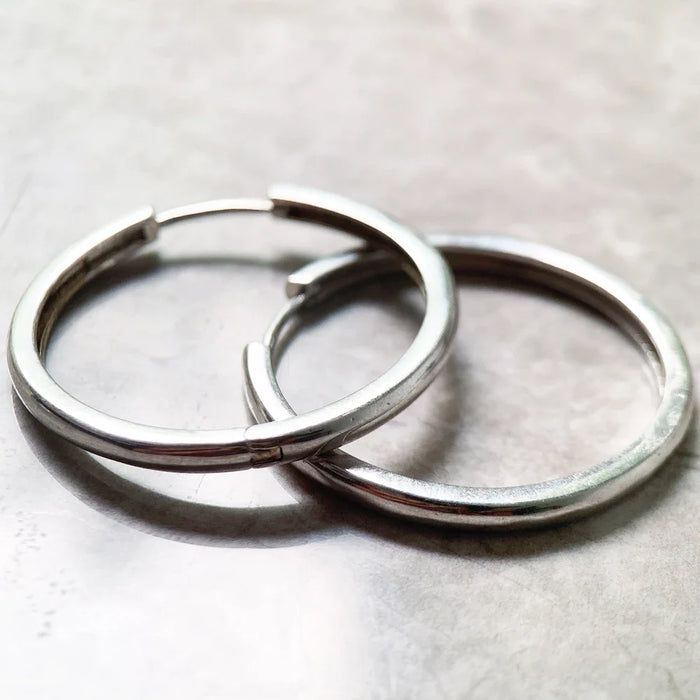 925 Sterling Silver Large Creole Hinged Hoop Earrings Europe Style Glam Jewelry For Women & Men