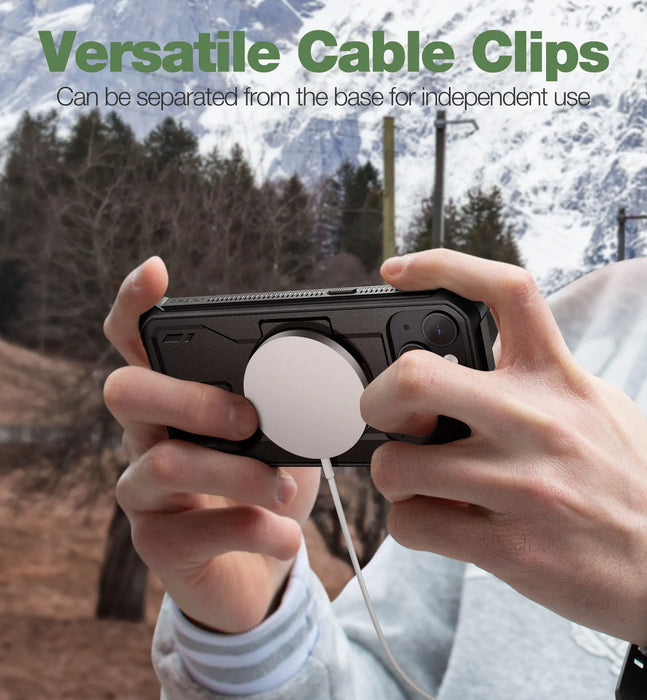 For Iphone 14 / 13 Magsafe Shockproof Rugged Bumper Case Protective With Built In Screen Protector