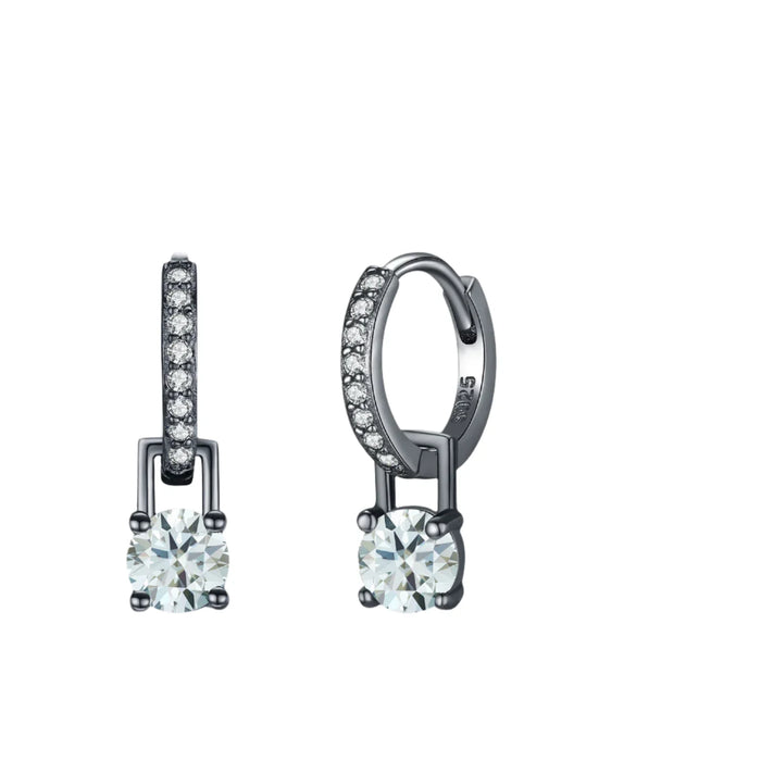 925 Sterling Silver 0.5Ct D Colour Light Green Moissanite Hoop Earrings In For Women