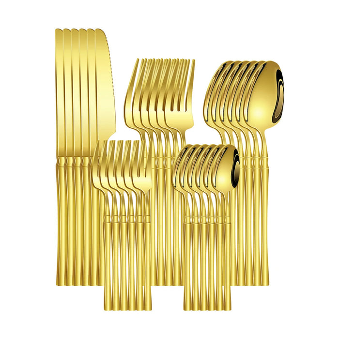 5 / 6 / 20 / 30 Piece Gold Stainless Steel Cutlery Set Knife Fork Spoon